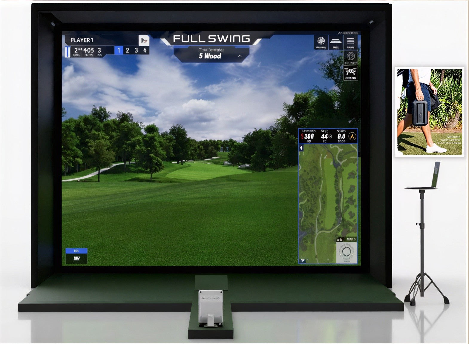 The Full Swing KIT Studio 10’ Screen Package offers a professional grade set up, addressing the questions of space limitation and quick installation.