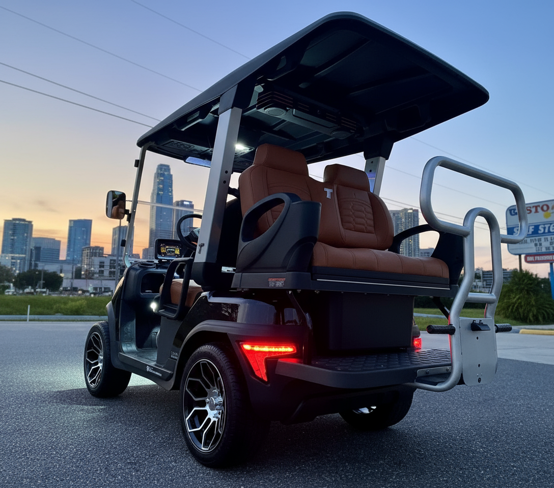 2025 Black Sapphire TARA Electric Golf Cart 2+2 Seating, Lithium-Ion Battery