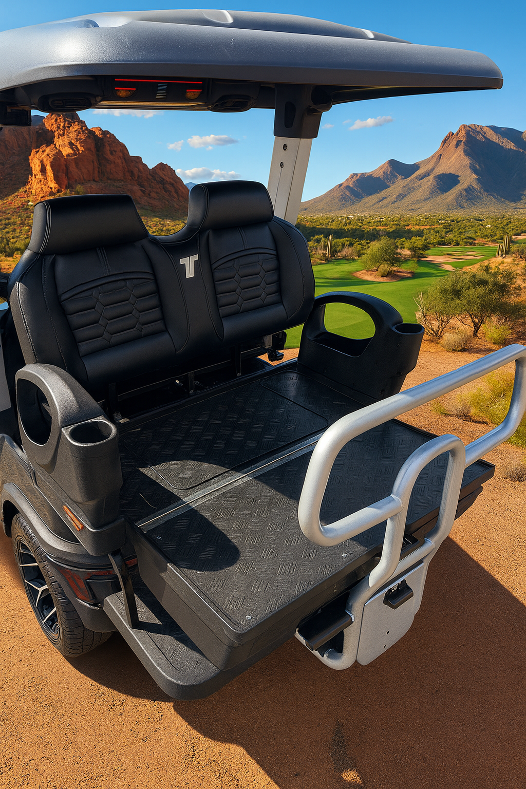 2025 Grey TARA Electric Golf Cart 2+2 Seating, Lithium-ION Batttery