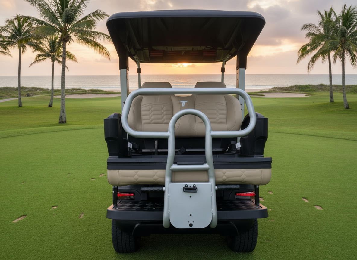 2025 Pearl White TARA Electric Golf Cart 2+2 Seating, Lithium-Ion Battery