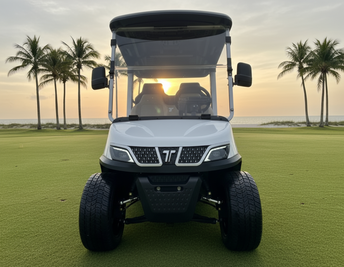 2025 Pearl White TARA Electric Golf Cart 2+2 Seating, Lithium-Ion Battery