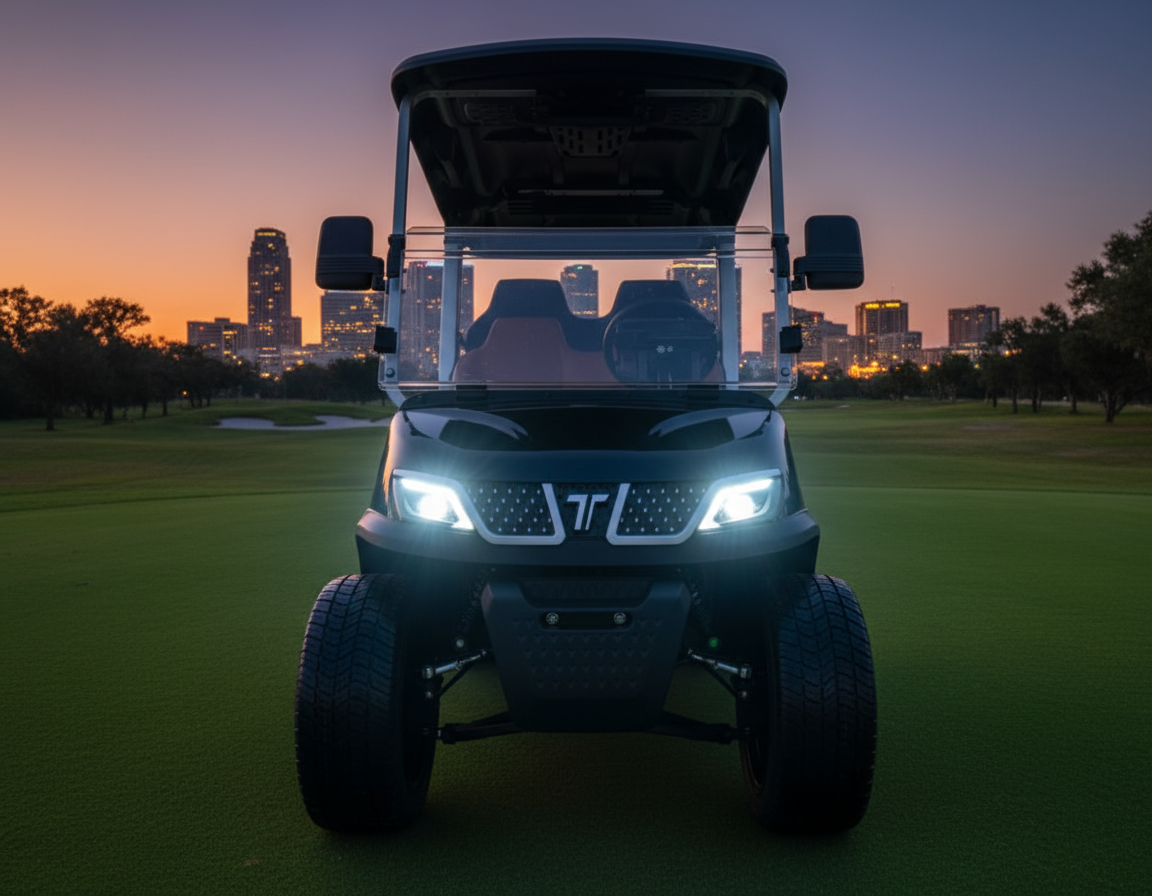 2025 Black Sapphire TARA Electric Golf Cart 2+2 Seating, Lithium-Ion Battery