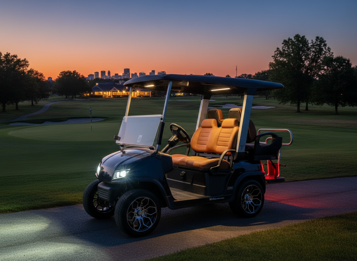 2025 Black Sapphire TARA Electric Golf Cart 2+2 Seating, Lithium-Ion Battery