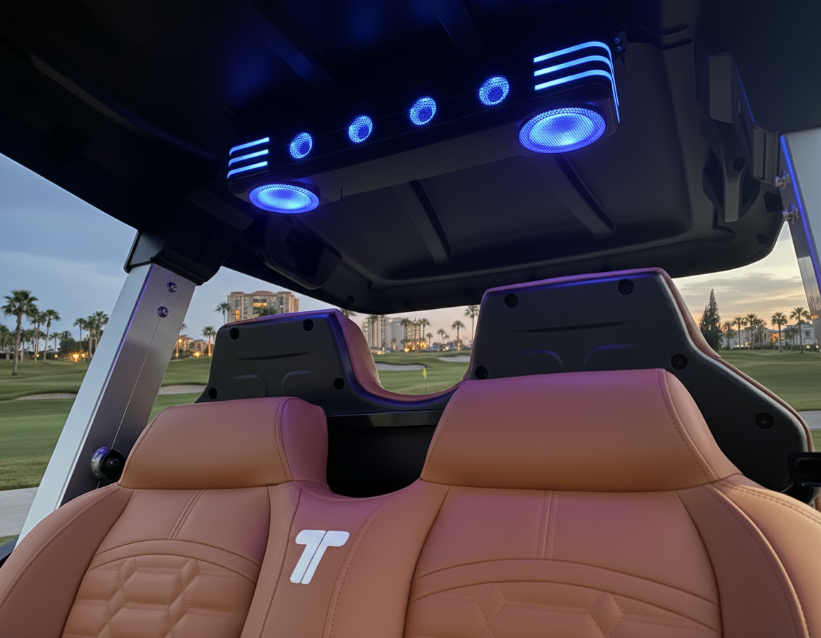 2025 Black Sapphire TARA Electric Golf Cart 2+2 Seating, Lithium-Ion Battery