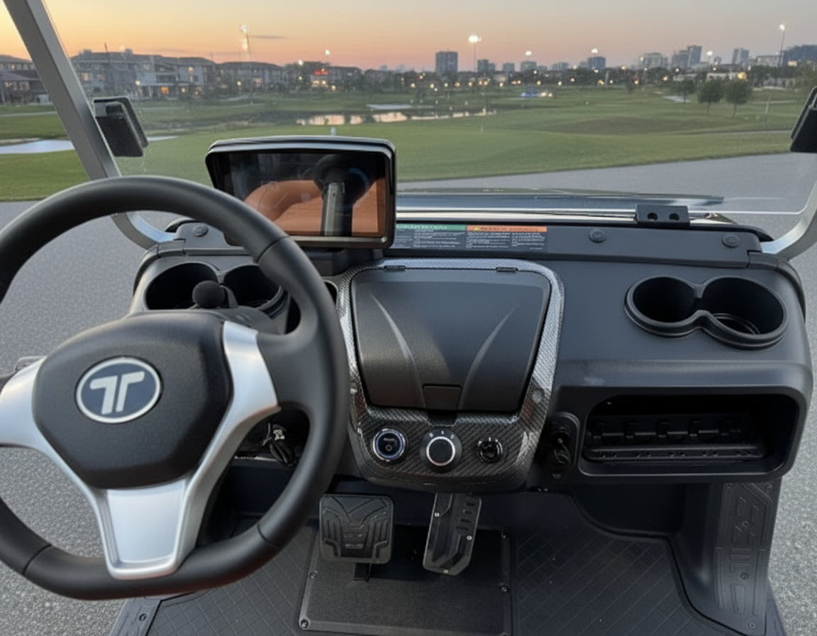 2025 Black Sapphire TARA Electric Golf Cart 2+2 Seating, Lithium-Ion Battery