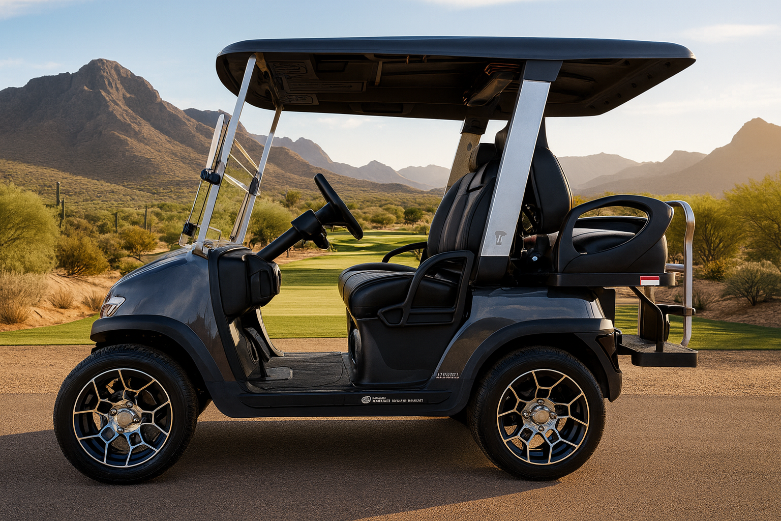 2025 Grey TARA Electric Golf Cart 2+2 Seating, Lithium-ION Batttery