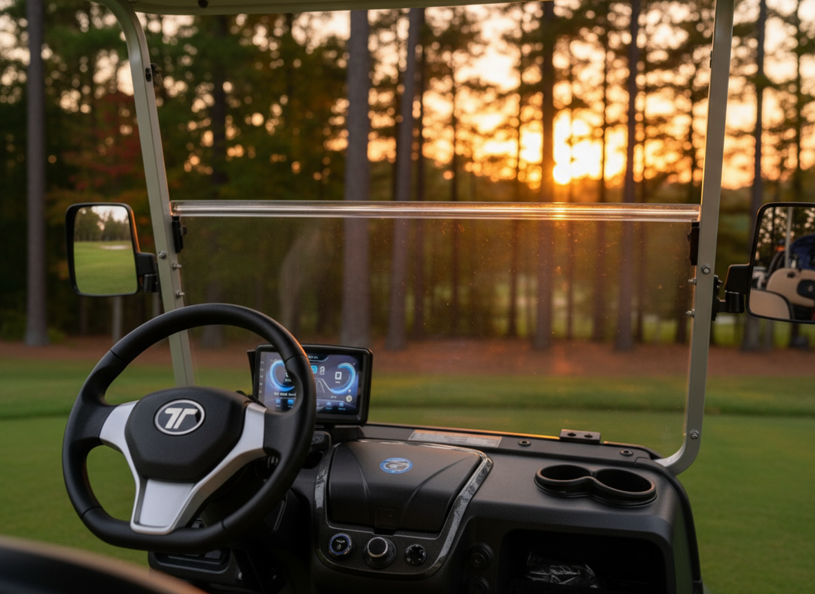 2025 Flamenco Red TARA Electric Golf Cart 2+2 Seating, Lithium-Ion Battery